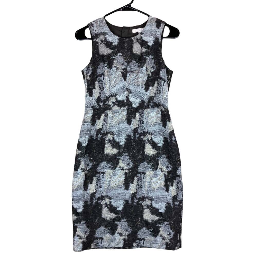 Banana Republic Womens Dress Brown Marbled Sleeveless Lined Wool Blend Sheath 2P